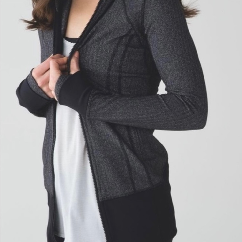 lululemon athletica Charcoal and Black Zip-Up Hoodie